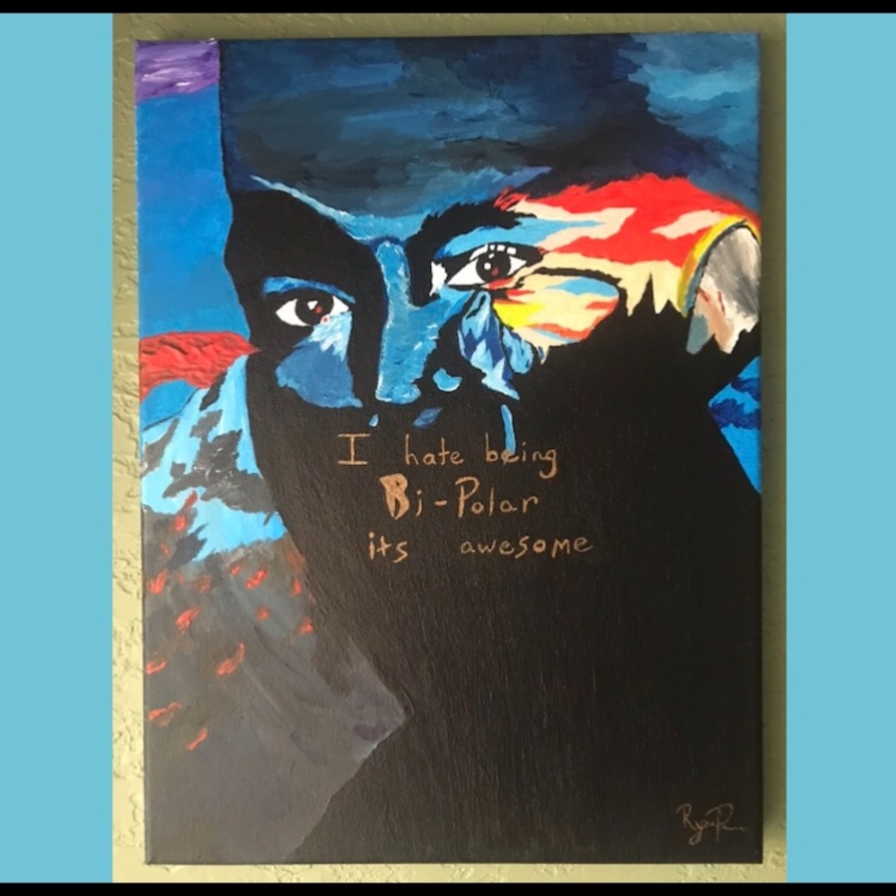 Kanye west art canvas piece.